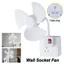 Quạt ổ cắm tường YUJINI, Quạt làm mát treo tường 3 / 5 cánh, Quạt Mini nhà bếp tiết kiệm năng lượng 3 cánh có thể điều chỉnh 360 độ cho nhà bếp và phòng ngủ