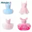 METUBE Váy múa ba lê bé gái, Váy hoàng tử Dây đeo chéo Ballet TuTu Dress, Đầm khiêu vũ dự tiệc ngắn tay Sequin chuyên nghiệp