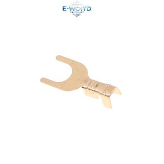E-WOITD 100 Cái / Pa 3.2 / 4.2 / 5.2 / 6.2MM Cáp đồng thau hình chữ U nối đất Lug Fork Terminal Pressed Bare Terminal Butt Doing Connector E-WOITD