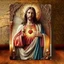CIFbuy Christian Sacred Heart Trang trí nghệ thuật treo tường, sẵn sàng treo cho Giáng sinh