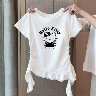 Áo kiểu cho bé gái – Form ôm eo, lai bèo lệch dễ thương phong cách Hàn