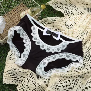 Ice Silk Size Lớn Quần Lót Ren Nữ Mỏng Phong Cách Gợi Cảm Ngọt Ngào Giữa Eo Quần Đùi