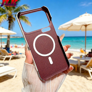 [JLK] Ốp điện thoại kết cấu sợi Carbon từ tính siêu mỏng cho XiaoMi 17 Pro Max 15S 15 14 Pro Vỏ PC cứng sạc không dây