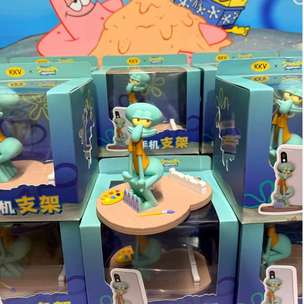 ST2 SpongeBob SquarePants Squidward Xúc tu điện thoại di động Giá đỡ quà tặng TS2