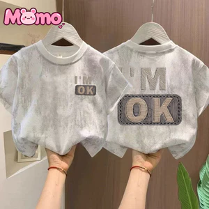 Tôi ổn in hình unisex mùa hè giản dị áo thun cổ tròn ngắn tay cho bé trai và bé gái