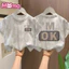 Tôi ổn in hình unisex mùa hè giản dị áo thun cổ tròn ngắn tay cho bé trai và bé gái