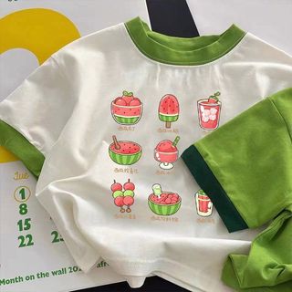 Áo thun Cotton ngắn tay mùa hè Áo thun trẻ em bé gái Quần áo hoạt hình
