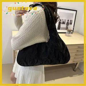 Túi đeo vai GUSTAVA, Túi Tote vải đi lại, Thư mục mở rộng sức chứa lớn sang trọng dành cho nữ
