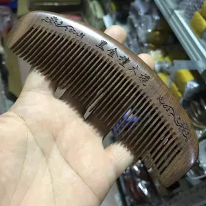 Lược Gỗ Đàn Hương Vàng Đen Gỗ Đàn Hương Lớn Dày Gỗ Lược 16cm Vàng Đen Gỗ Đàn Hương Lược Chữ Loại BJ8P