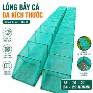 Lồng Bát Quái 12 Cửa Bắt Tôm Cá, Mắt Cước 3 Ly Bền Chắc, Gấp Gọn Tiện Mang đi