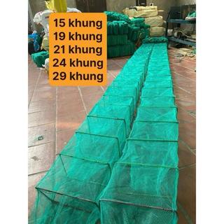 Lồng Bát Quái 12 Cửa Bắt Tôm Cá, Mắt Cước 3 Ly Bền Chắc, Gấp Gọn Tiện Mang đi