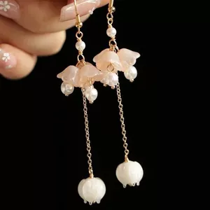Bông Tai Tua Rua Hoa Lan Ngọt Nhỏ Tươi Đơn Giản Tính Khí Bông Tai Phong Cách Cao Thẩm Mỹ 5.31