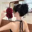PNPIA- Lưới Thanh Lịch Hoa Vuốt Tóc Cho Nữ Ngọc Trai Thanh Lịch sel Cá Mập Kẹp Thời Trang Cô Gái Phụ Kiện Tóc