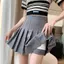 Xuân Hè Mỏng Cao Cấp Ôm Hơn Phong Cách Preppy Màu Xám Phù Hợp Với Váy Ngắn Xếp Ly Váy