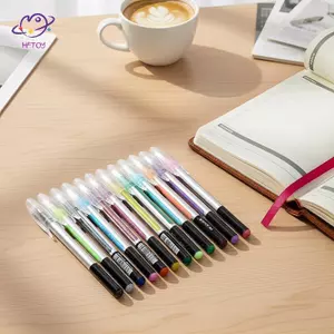 HFTOY 6 12 18 Màu Sắc Lấp Lánh Bút Gel Bộ Sinh Viên Văn Phòng Phẩm Bút Gel Cao Cho Người Lập Kế Hoạch Lịch Nhật Ký ks ~
