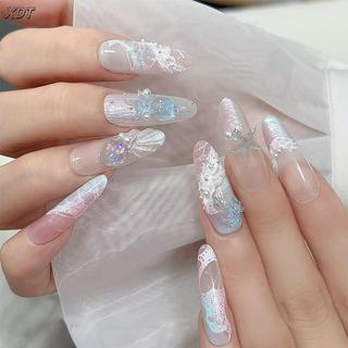 Springevensky 12 Lưới / Hộp Aurora Nail Charm Shell Sao Biển Nàng Tiên Cá Đuôi 3d Phụ Kiện Nghệ Thuật Cho Dreamy Và Đại Dương Làm Móng Tay Nhìn Springevensky