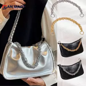 AN.MART Tay cầm túi xách dây xích kim loại 37cm cho túi đeo vai, phụ kiện thay thế nữ