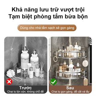 Kệ Góc Nhà Tắm Dán Tường Kệ Để Đồ Phòng Tắm Dán Tường  Miếng Dán Kệ Góc INOX Hàng Đẹp Chống Gỉ