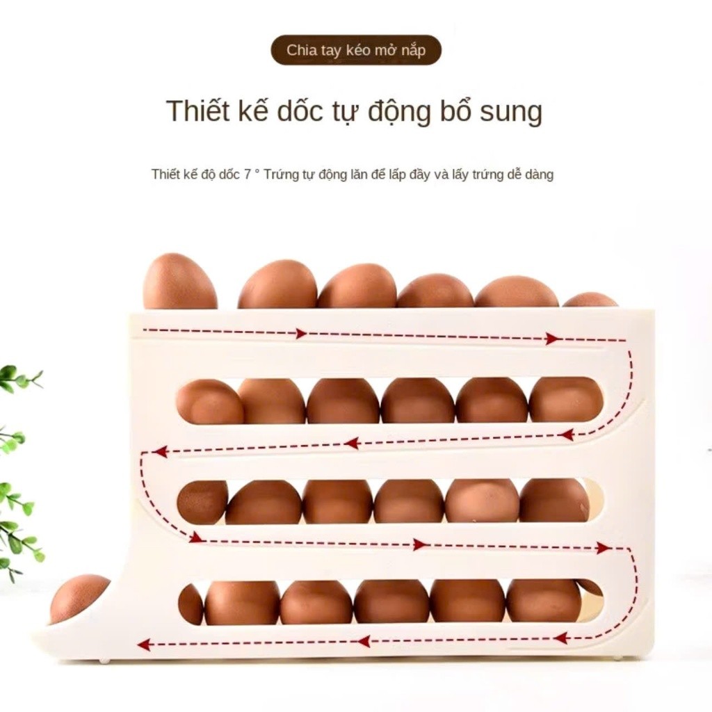KHAY ĐỰNG TRỨNG 2 TẦNG 4 TẦNG,  Khay Đựng Trứng Tủ Lạnh Tự Lăn Thông Minh -  MA:KHAYTRUNG25