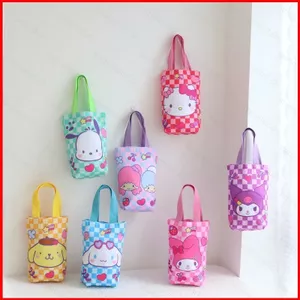 ST2 Sanrio Quế Pochacco Pompom Purin LittleTwinStars Kuromi hoạt hình dễ thương túi vải ô chai nước tay cầm