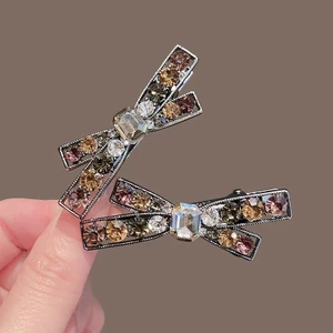 MAUROPOLI Phiên Bản Hàn Quốc Nhấp Nháy Kim Cương Đeo Chéo Tóc Nữ Phong Cách Mới Tính Khí Nổ Kẹp Bên Kẹp Tóc Phù Hợp Với Tất Cả Các Trận Đấu Kẹp Tóc Cao Cấp Cảm Thấy Gãy Tóc Mỏ Vịt Kẹp