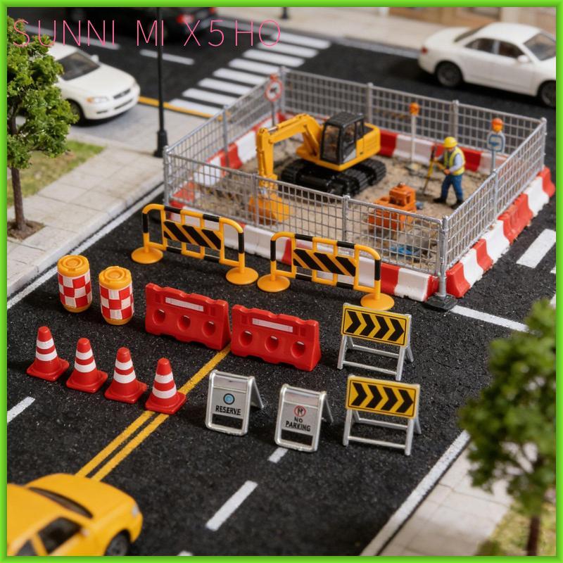 Mô hình biển báo giao thông thu nhỏ Cảnh báo đường phố Bộ đồ chơi giáo dục cho trẻ em Học kỹ năng nhận thức