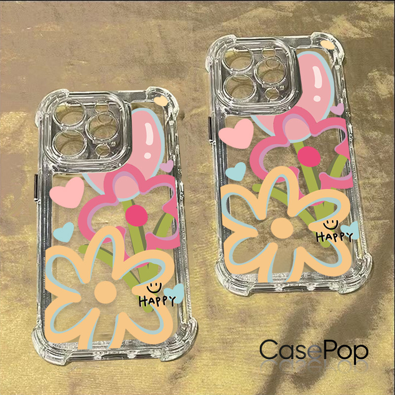 Ốp điện thoại cho iPhone 17/16 Pro Max/15/14/13/12/11 15/14/13/12/11; Họa tiết hoa tulip vẽ nguệch ngoạc