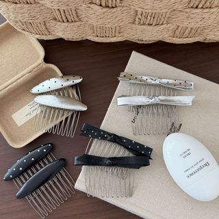 Lược chải tóc nơ da hợp thời trang Kẹp tóc nữ
