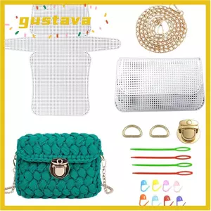 Bộ lưới lưới túi GUSTAVA, Bộ lưới nhựa đan trắng bằng nhựa, Bộ túi thủ công DIY thủ công