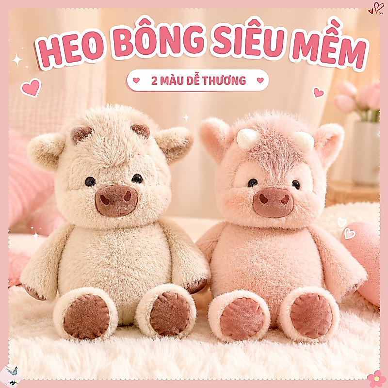 Gấu Bông Bò Sữa Chạy 45cm – Lông Mềm Mịn, đáng Yêu, Làm Quà Tặng Cho Bé Trai Và Bé Gái, Trang Trí Phòng Vui Nhộn