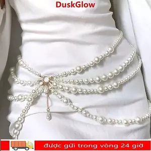 Trang sức cơ thể DUSKGLOW, Dây thắt lưng Y2K nhiều lớp, Nhân vật tua rua sang trọng Chơi phụ kiện cơ thể Phụ nữ