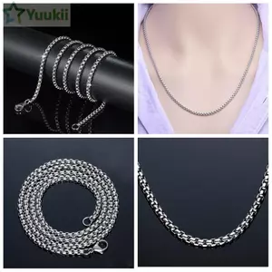 Vòng cổ YUUKII Màu bạc mát mẻ Nam Nữ 2mm / 2.5mm / 3mm / 3.5mm / 4mm