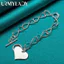 URMYLADY Bạc 925 Trái Tim Tình Yêu Mặt Dây Chuyền Vòng Tay Cho Người Phụ Nữ Cưới Đính Hôn Tiệc Trang Sức Thời Trang