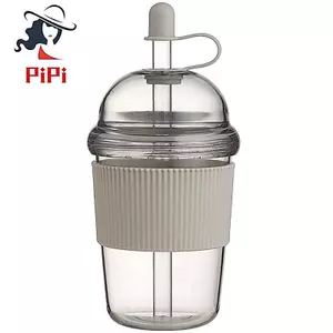 Dành Cho Nhà Thanh Drinkware 1 Cái 430ML Cốc Cà Phê Trong Suốt Có Nắp Và Ống Hút Cốc Nhựa Cho Ngọc Trai Trà Sữa Nước ép
