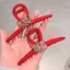 Năm Mới May Mắn Làm Giàu Đỏ Lấy Kẹp Tóc Nữ Đầu Sau Cá Mập Kẹp Cảm Thấy Tóc Lấy Mũ Đội Đầu Phụ Kiện Tóc Tinh Tế 4APS