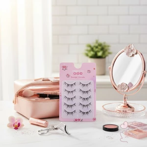 5 Đôi Lông Mi Giả Tự Nhiên M10 C Curl Đen Sợi Tổng Hợp 9-11mm Mềm Nhẹ Mặc Hàng Ngày