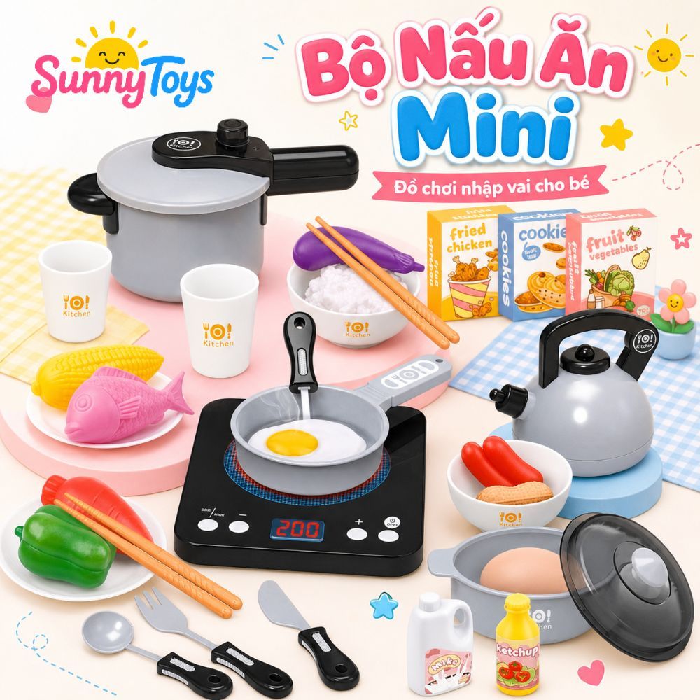 Bộ Nhà Bếp Playhouse SunnyToys - Đồ Chơi Nấu Ăn Mô Phỏng Cho Bé Chơi Nhập Vai