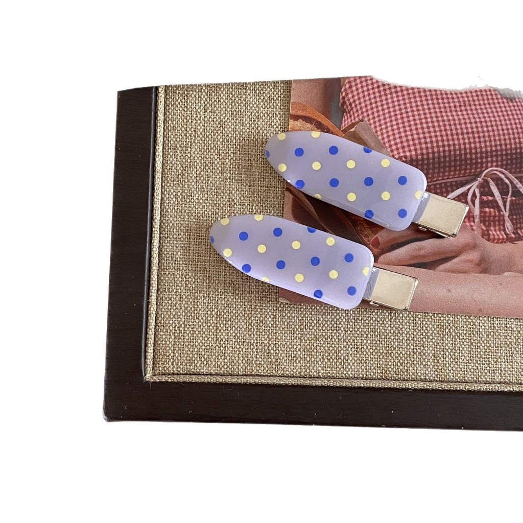 Kẹp tóc liền mạch chấm bi màu Hàn Quốc dành cho nữ