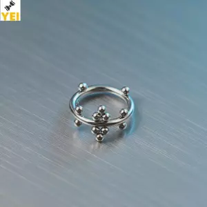 < YEI > Bông tai bóng hàn bằng thép không gỉ 1 2 chiếc Vòng mũi tròn Trang sức đục lỗ cho nữ Phụ kiện thời trang không gây dị ứng Trang phục hàng ngày Mới