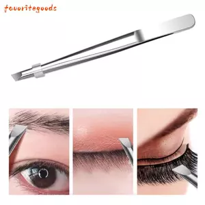 Nhíp lông mày FAVORITEGOODS, Nhíp tóc mặt bằng thép không gỉ có độ chính xác cao, Da nhạy cảm Flat Slant Tip Lông mi giả Nhíp Dụng cụ trang điểm