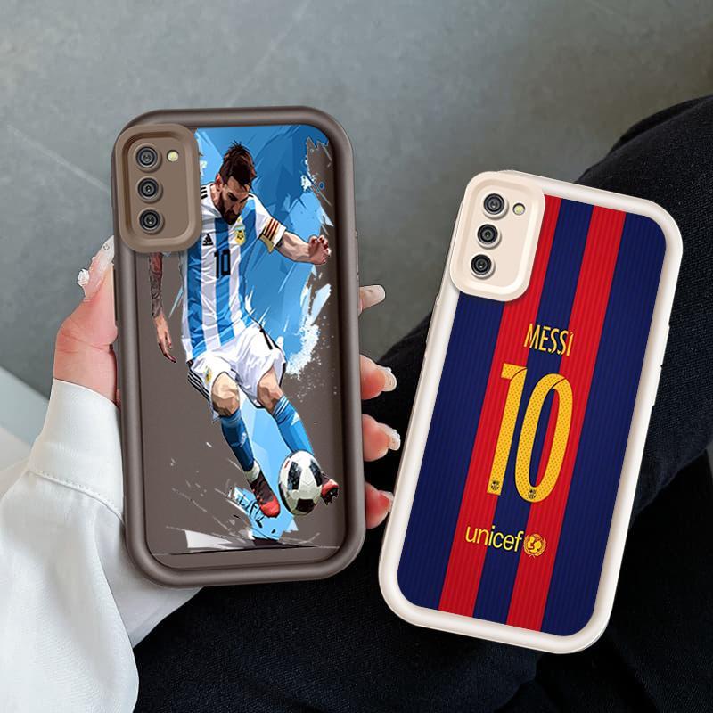 Ốp Cho Samsung A02S A03S Phim Hoạt Hình Silicon Mềm Đáng Yêu Ốp lưng TPU Số 10 Bóng Đá World Cup Messi Angel Eye Ốp Lưng Chống Sốc