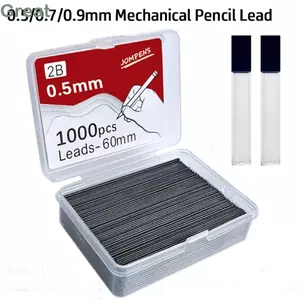 GREAT 700 / 1000 CÁI Bút chì tự động nạp lại, chì bút chì cơ màu đen dài 60mm, than chì chất lượng cao 0,5 / 0,7 / 0,9mm Bút chì cơ học có thể xóa được Phụ kiện viết lại