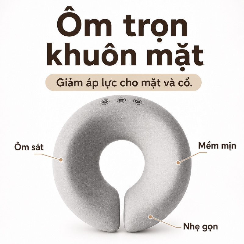 Gối Massage Úp Mặt Cao Su Non Cao Cấp, Thiết Kế Công Thái Học Thoáng Khí, Hỗ Trợ Massage Mặt & Cổ Cho Spa Và Gia Đình