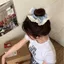 Xanh Trắng Chấm Bi Scrunchy Tóc Nữ Phong Cách Lười Bóng Buộc Tóc Đầu Hoa Cà Vạt Đầu Dây Buộc