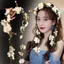 2025 Phong Cách Mới Vòng Hoa Mũ Đội Đầu Mori Cô Gái Hoa Nhánh Lá Tua Rua Vòng Hoa Băng Đô Thời Trang Mori Headband Phụ Kiện Tóc Tươi