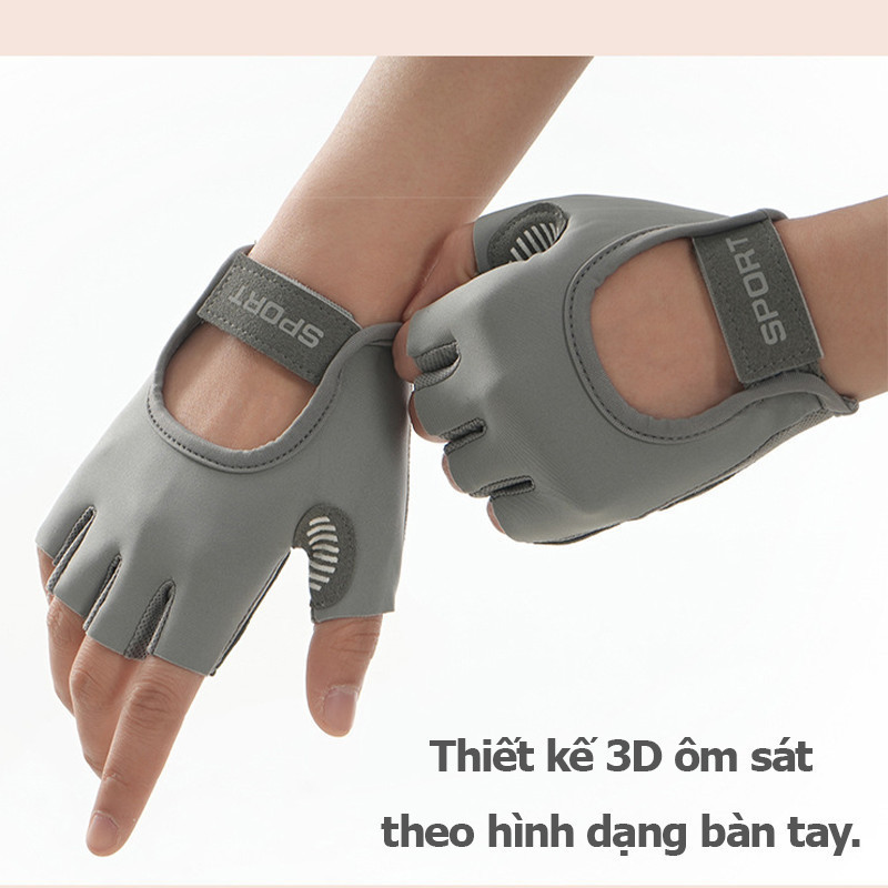 Găng Tay Tập Gym,Yoga,Chống trơn, thoáng mát,chống mài mòn, Bảo Vệ Tay,Dùng tập gym,yoga,đạp xe,chơi golf