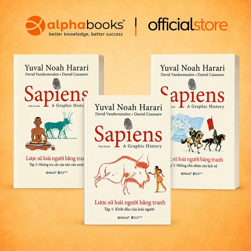 Bộ 3 Lược Sử Loài Người bằng tranh Sách - Sapiens: Lược Sử Loài Người Bằng Tranh – Bộ 3 Tập Truyện