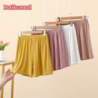 Quần short nữ in hình modal mùa hè eo cao Quần ngắn ống rộng bộ đồ ngủ mới mỏng co giãn thoáng khí quần short