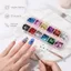 GILL Nail Art Sequins, 12 Lưới Laser Sáng Bóng Móng Tay Lấp Lánh Mảnh, Hình Chữ Nhật Hình Vuông Hình Ba Chiều Trang Trí Móng Tay Phụ Kiện Làm Móng Tay Pháp