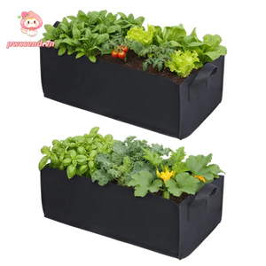 PWSEND 2 Túi đựng thực vật, Túi trồng cây có thể tái sử dụng hình chữ nhật, Di động thoáng khí bền bỉ có tay cầm Túi trồng hoa và rau quả